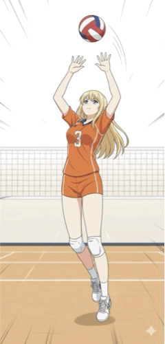 バレーボールのサーブ練習風景