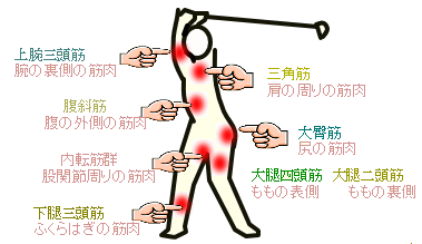 ゴルフの特訓中 筋トレやストレッチで健康的で美しい体に痩せるダイエット